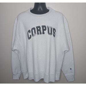 Champion Reverse Weave Corpus Christi Adult XL Sweatshirt Gray Y2K Relax Hvwt
